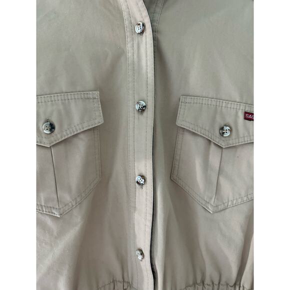 Vintage Sasson Paris Tan Jacket w/Leather Belt Size 10/11 - Picture 5 of 6